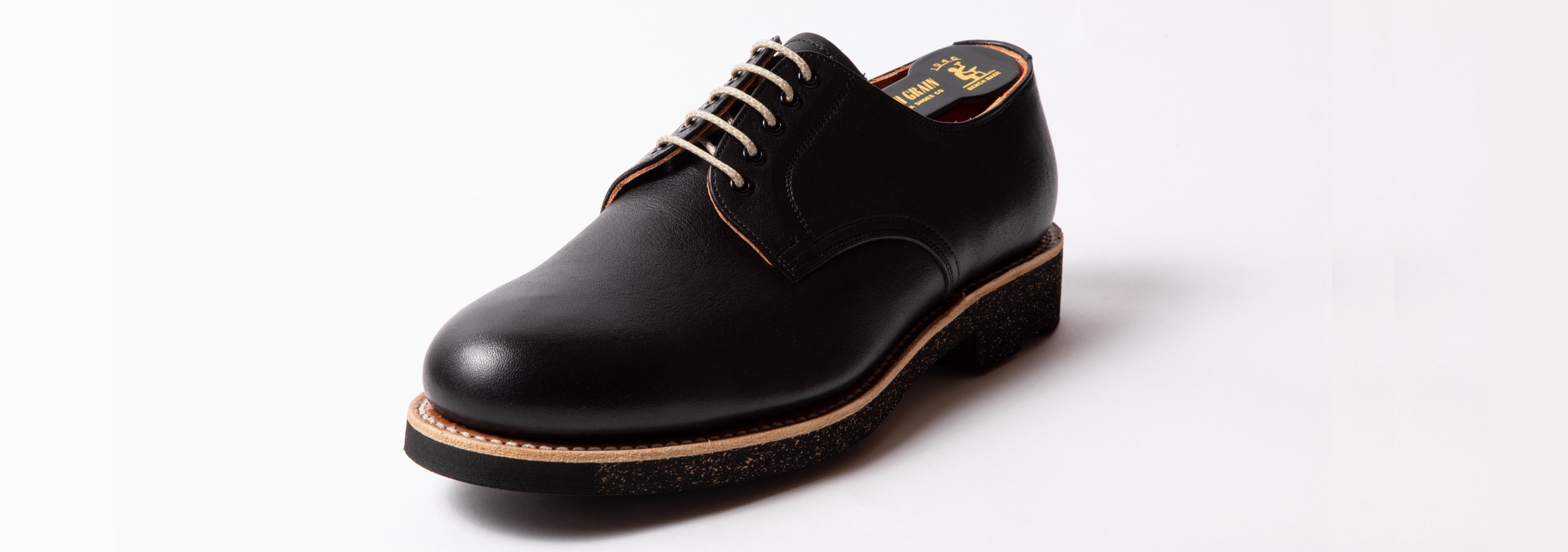 スコッチグレイン　革靴　黒素材本革